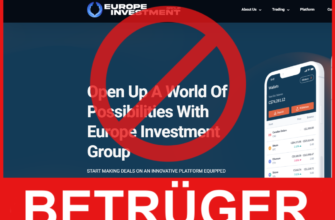 Europe Investment Group Vorderseite Bildschirm