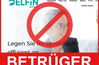 Delfin Invest AG Vorderseite Bildschirm