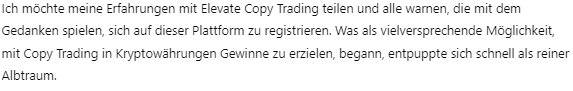 Elevate Copy Trading 1Bildschirm