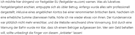 Festgelder EU 1Bildschirm