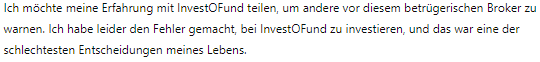 InvestOFund 1Bildschirm