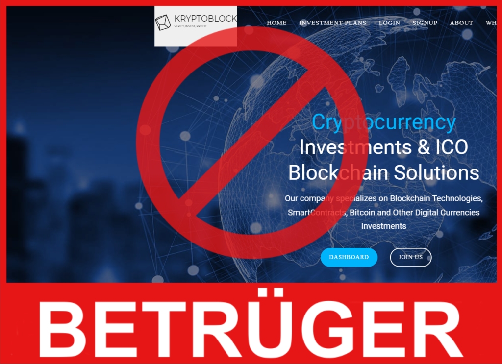 Kryptoblock VorderseiteBildschirm