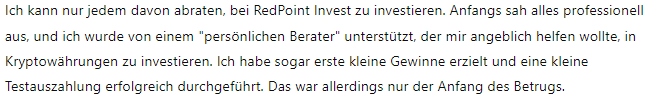 RedPoint Invest 1Bildschirm