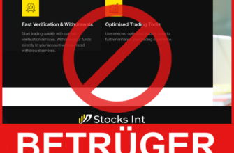 Stocks International Vorderseite Bildschirm