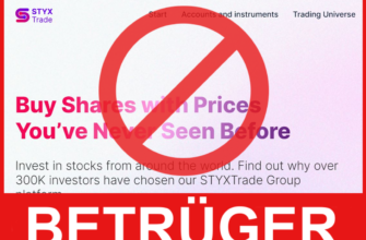 Styx Trade Vorderseite Bildschirm