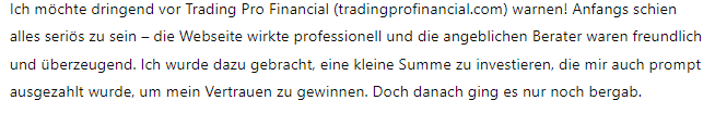 Trading Pro Financial 1Bildschirm