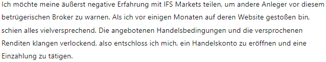 IFS Markets 1Bildschirm