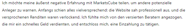 MarketsCube 1Bildschirm