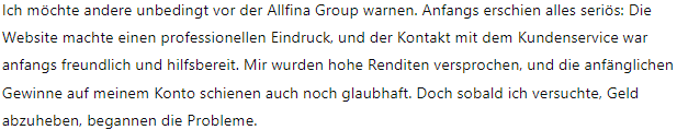 Allfina Group 1Bildschirm